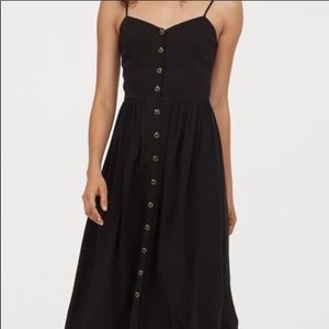 Black button down midi dress